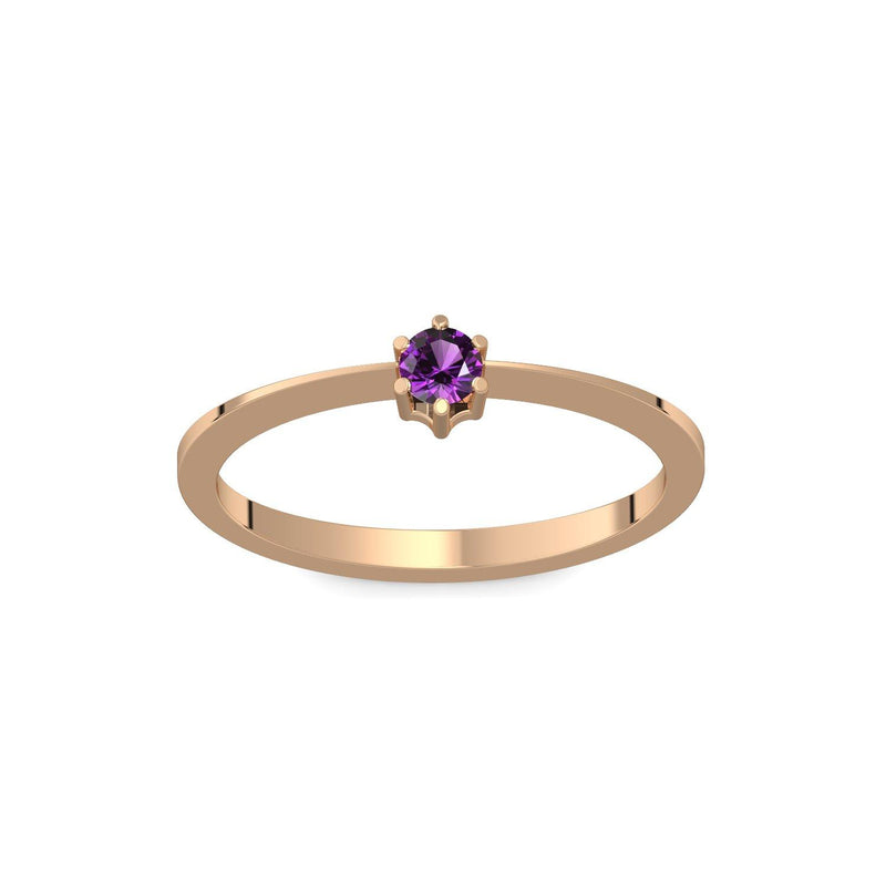 Ring Schlicht Rosegold Amethyst