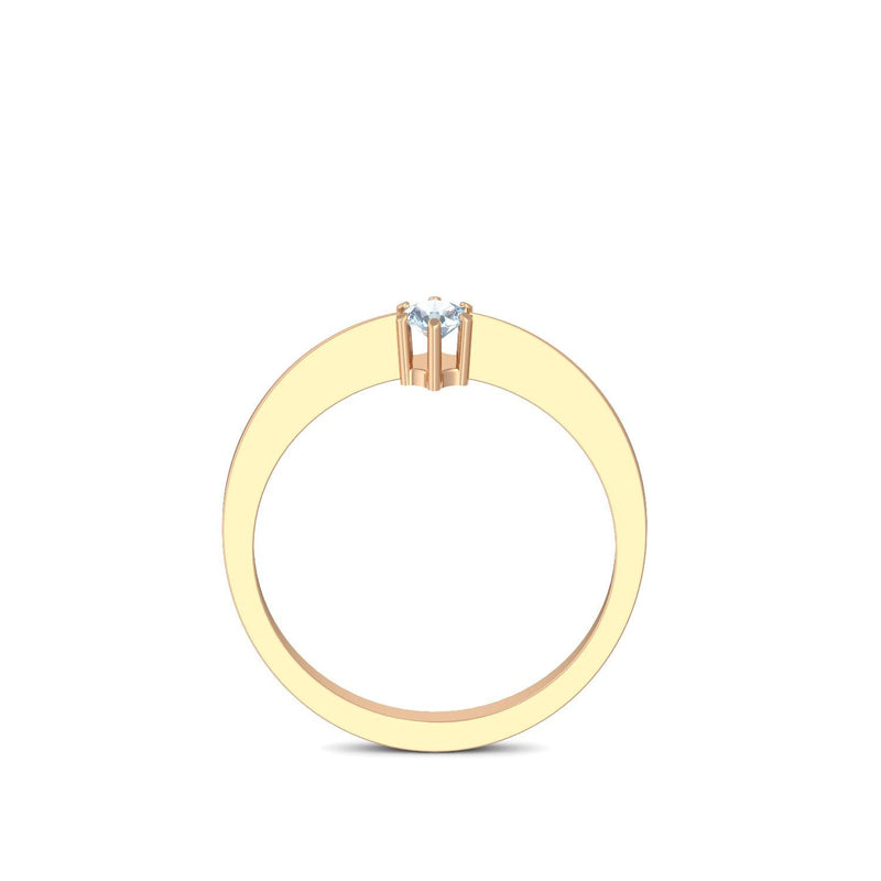 Ring Schlicht Rosegold Aquamarin