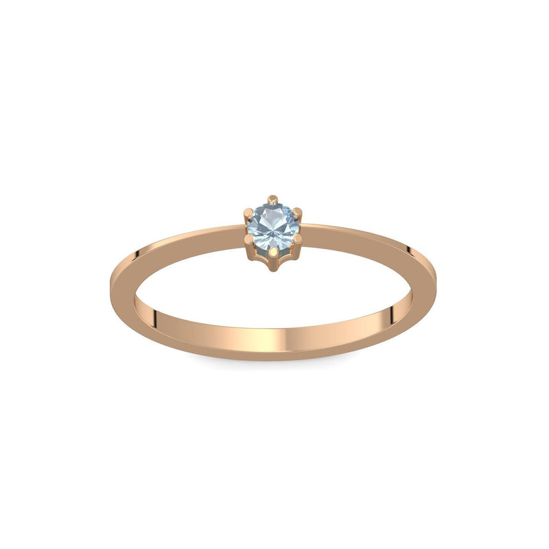 Ring Schlicht Rosegold Aquamarin