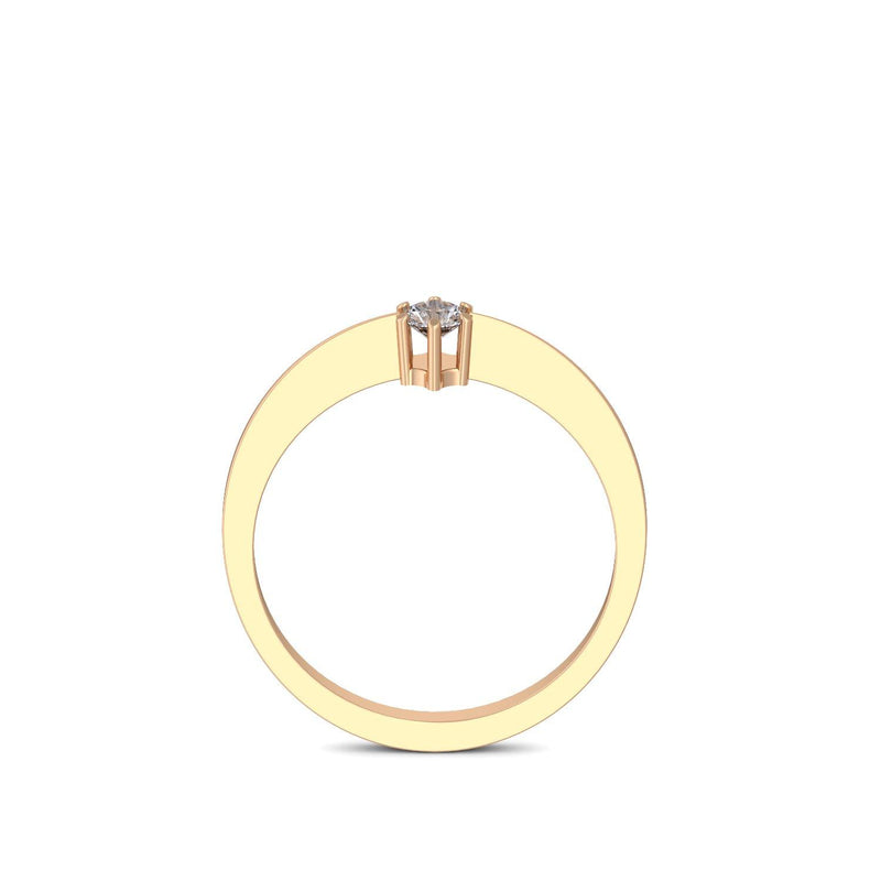 Ring Schlicht Rosegold Bergkristall