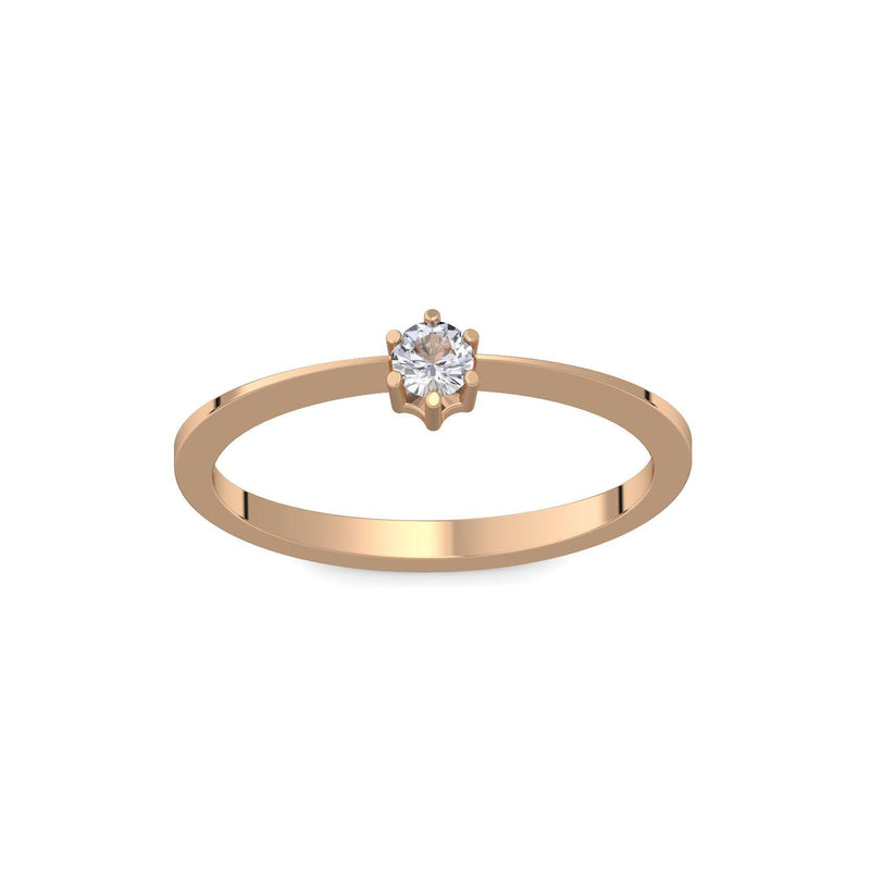 Ring Schlicht Rosegold Bergkristall