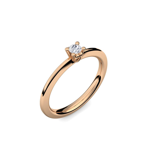 Ring Schlicht Rosegold Brillant