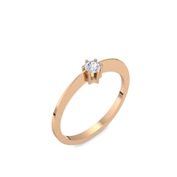 Ring Schlicht Rosegold Brillant