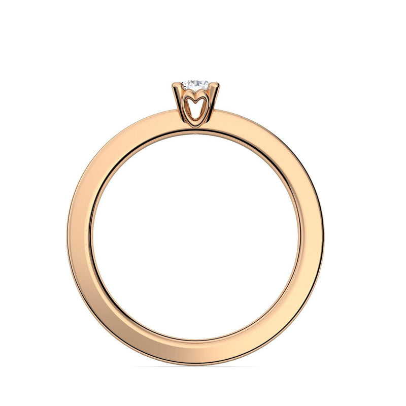 Ring Schlicht Rosegold Brillant