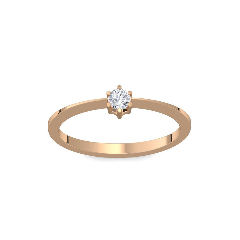 Ring Schlicht Rosegold Brillant