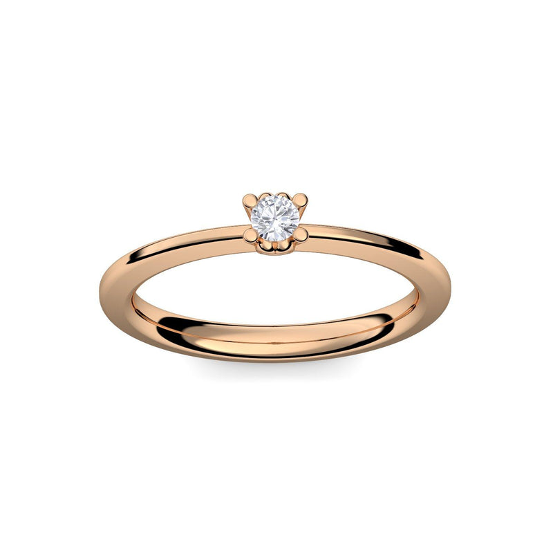 Ring Schlicht Rosegold Brillant