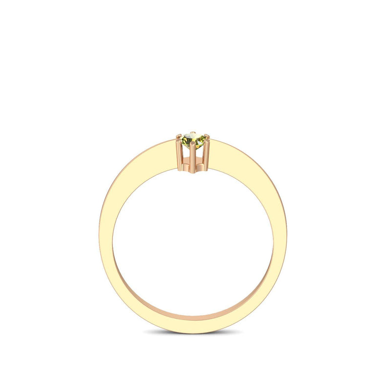 Ring Schlicht Rosegold Peridot