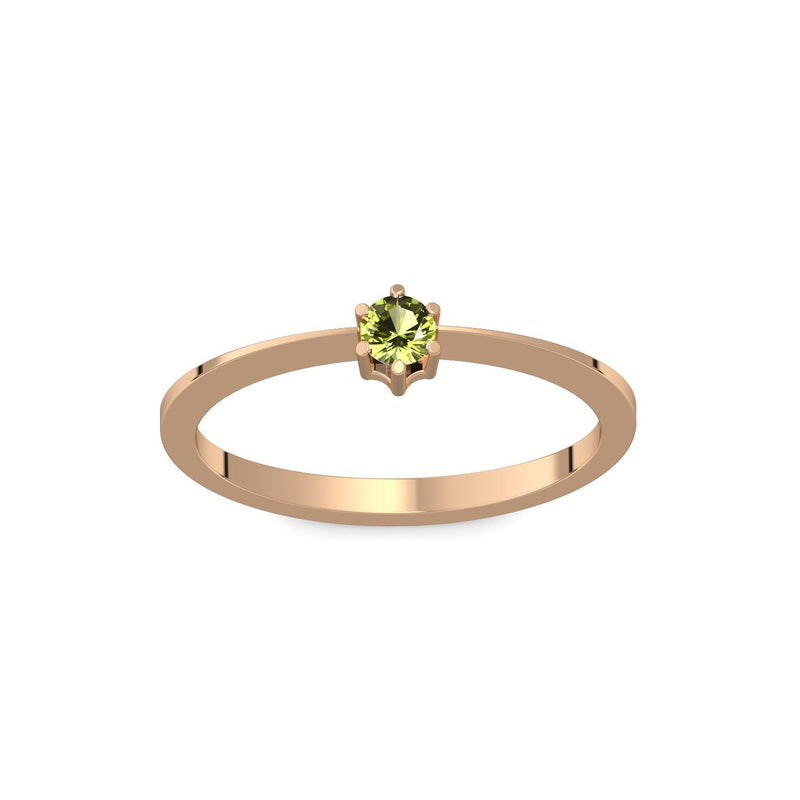 Ring Schlicht Rosegold Peridot