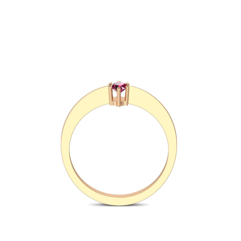 Ring Schlicht Rosegold Rubin