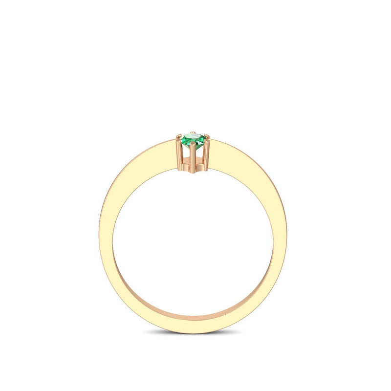 Ring Schlicht Rosegold Smaragd