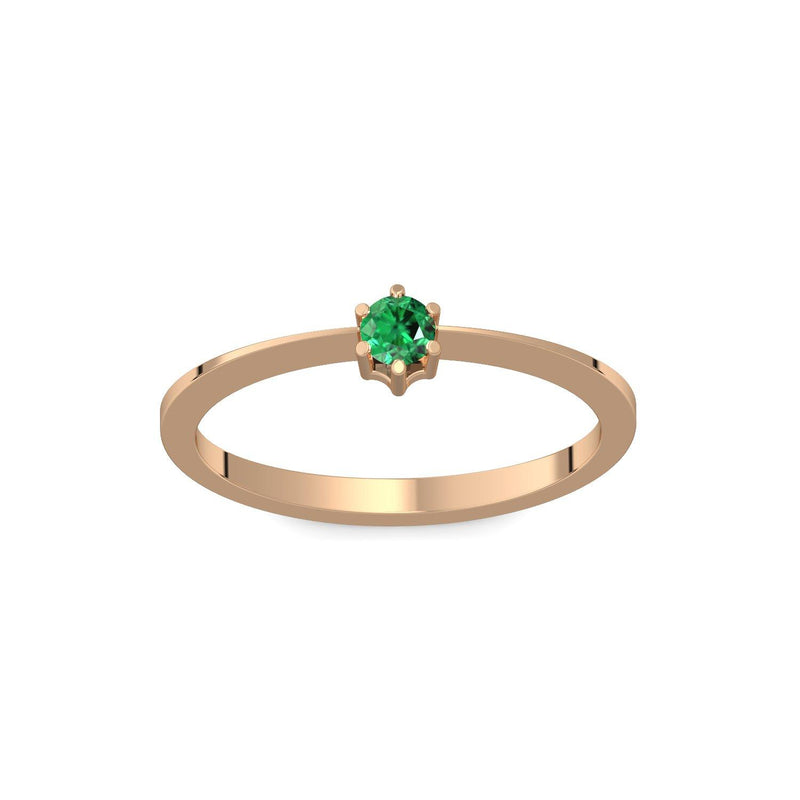 Ring Schlicht Rosegold Smaragd