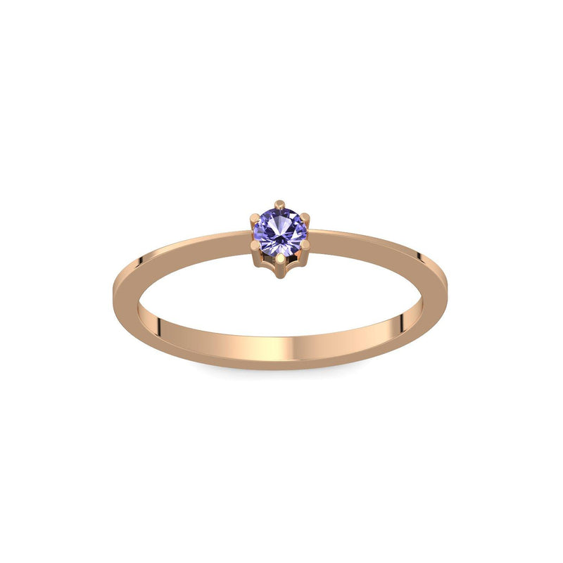 Ring Schlicht Rosegold Tansanit