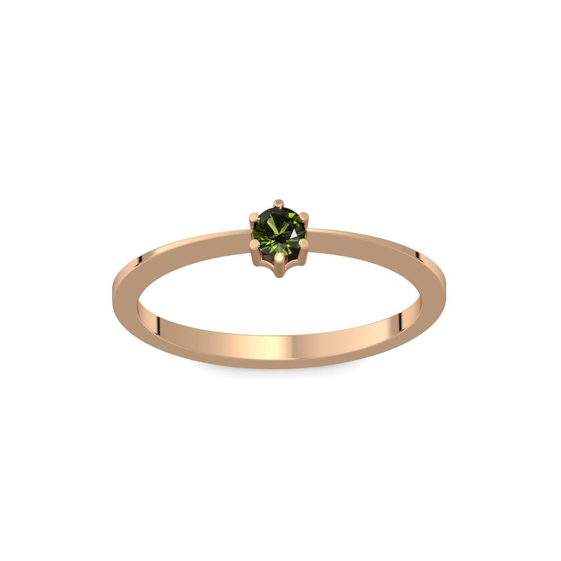 Ring Schlicht Rosegold Turmalin