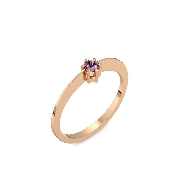 Ring Schlicht Rosegold Turmalinpink