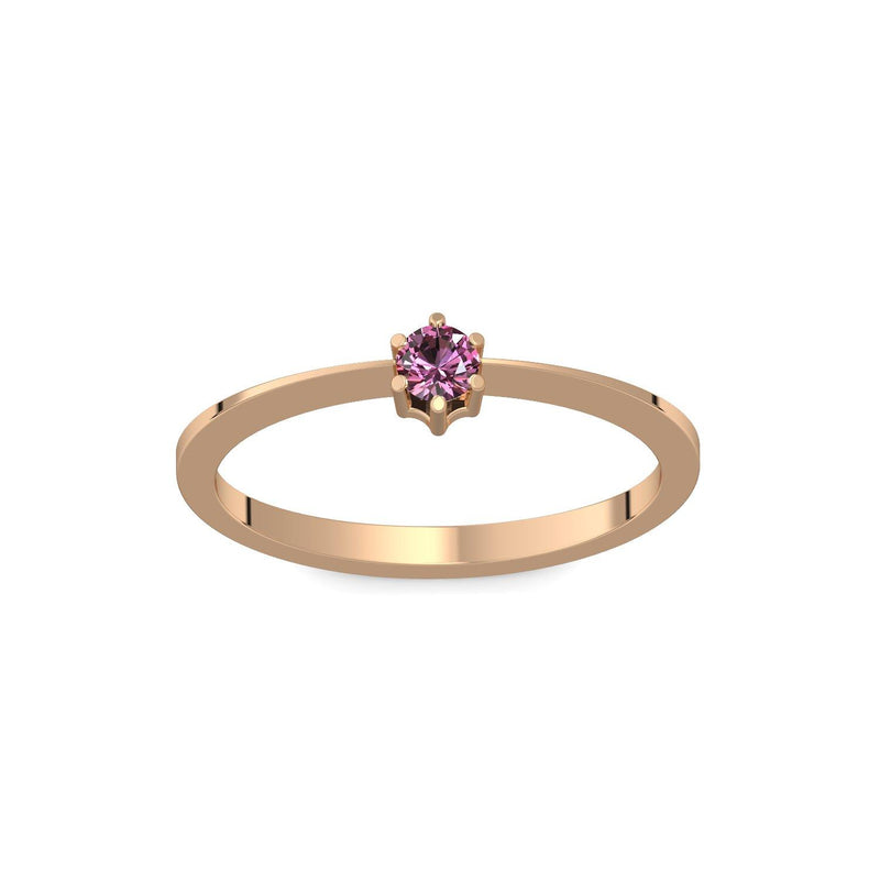 Ring Schlicht Rosegold Turmalinpink