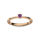 Ring Schlicht Rosegoldvergoldet Amethyst