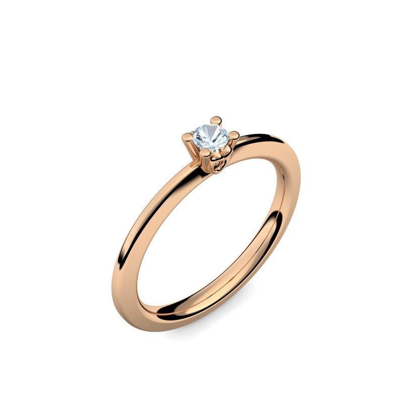 Ring Schlicht Rosegoldvergoldet Aquamarin