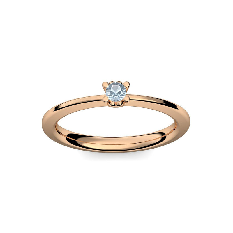 Ring Schlicht Rosegoldvergoldet Aquamarin