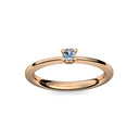 Ring Schlicht Rosegoldvergoldet Blautopas