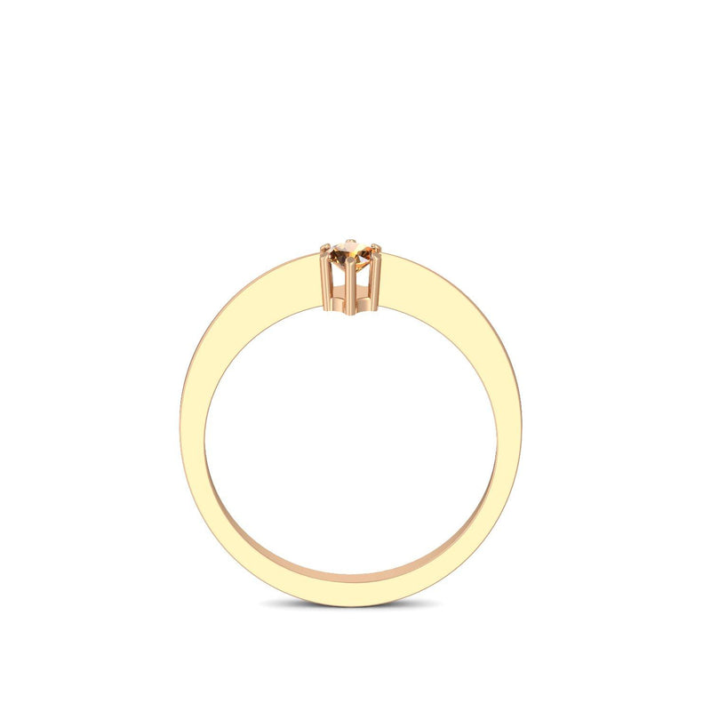 Ring Schlicht Rosegoldvergoldet Citrin