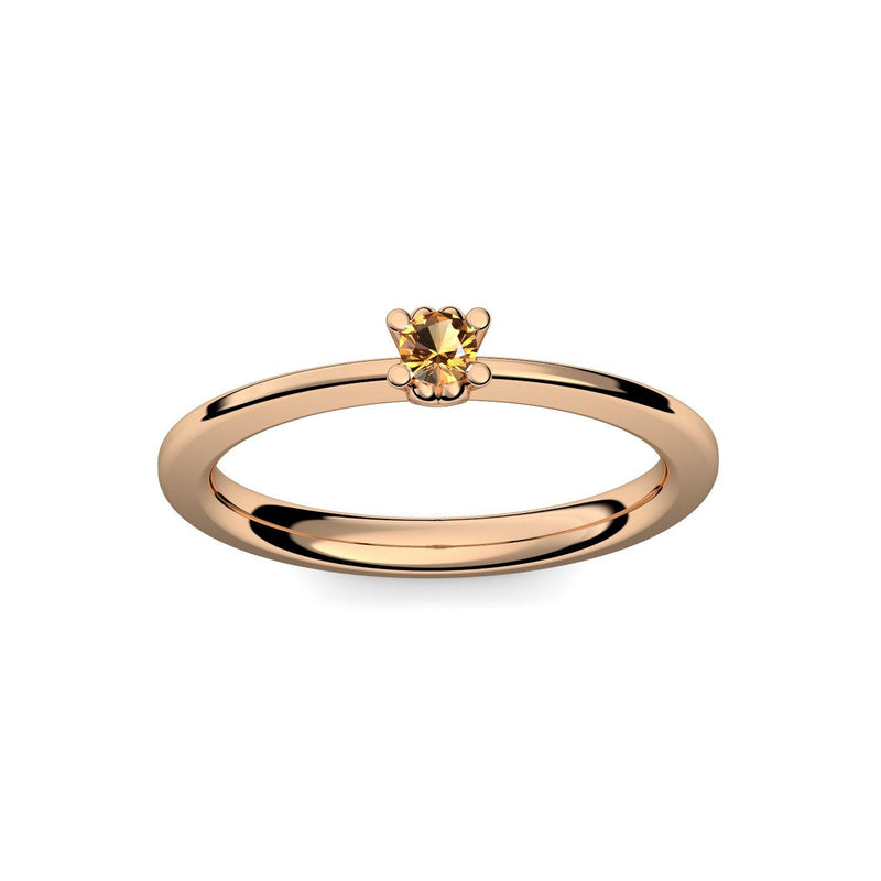 Ring Schlicht Rosegoldvergoldet Citrin