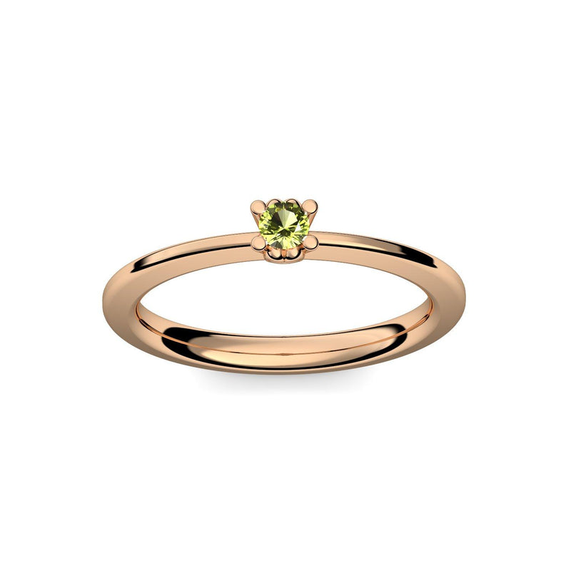 Ring Schlicht Rosegoldvergoldet Peridot