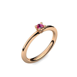 Ring Schlicht Rosegoldvergoldet Rubin