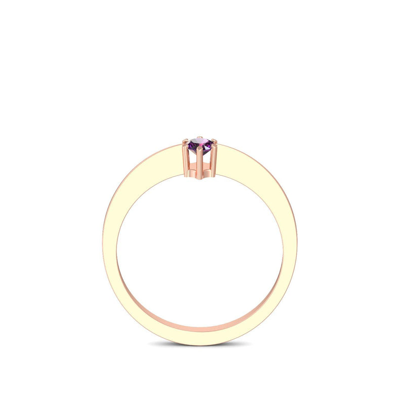 Ring Schlicht Rotgold Amethyst