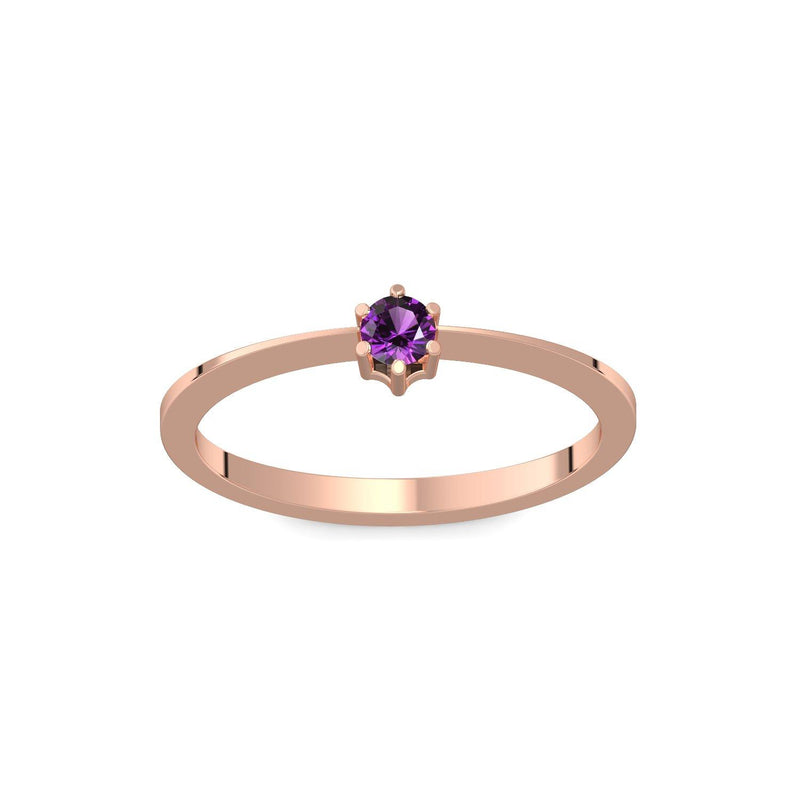 Ring Schlicht Rotgold Amethyst