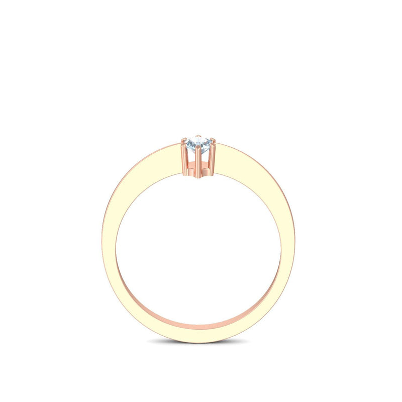 Ring Schlicht Rotgold Aquamarin