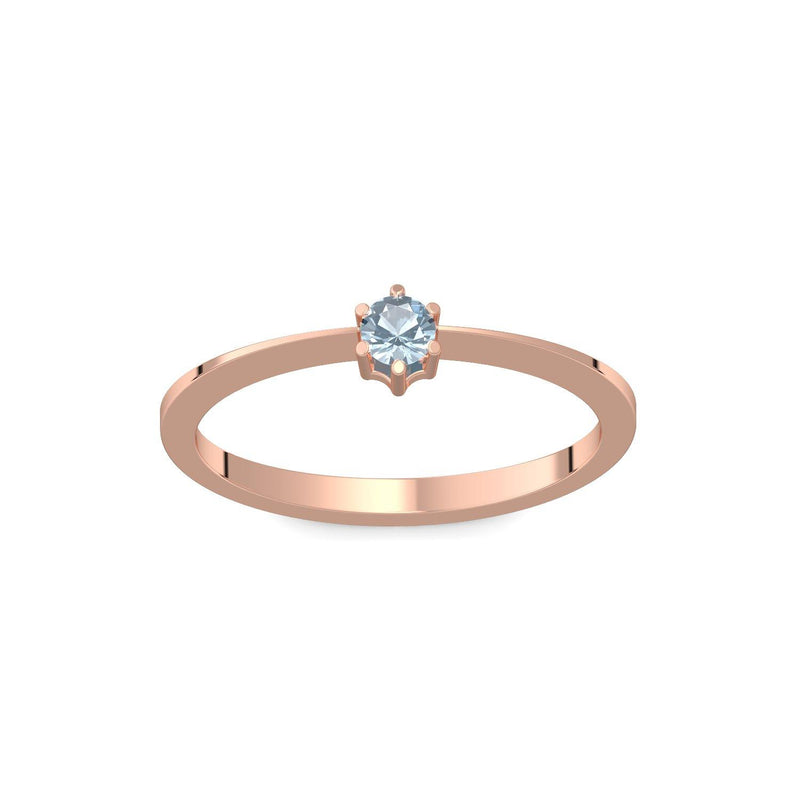 Ring Schlicht Rotgold Aquamarin