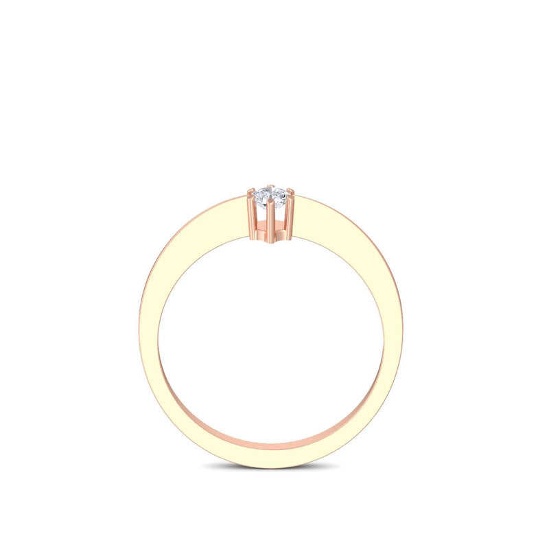 Ring Schlicht Rotgold Brillant