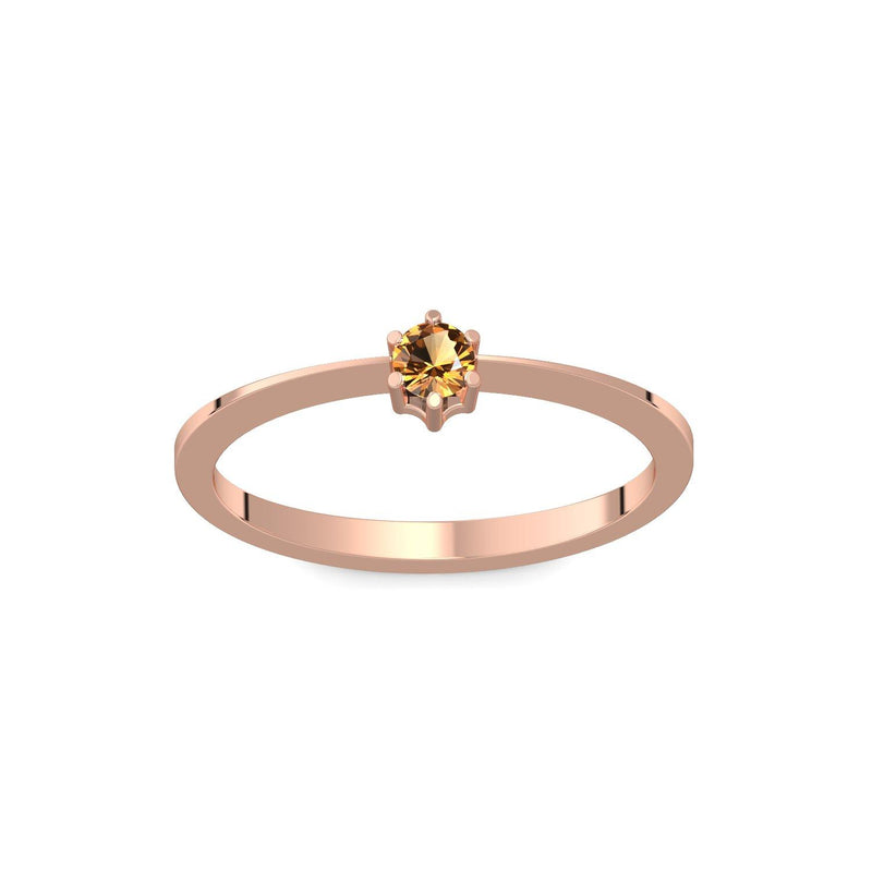 Ring Schlicht Rotgold Citrin