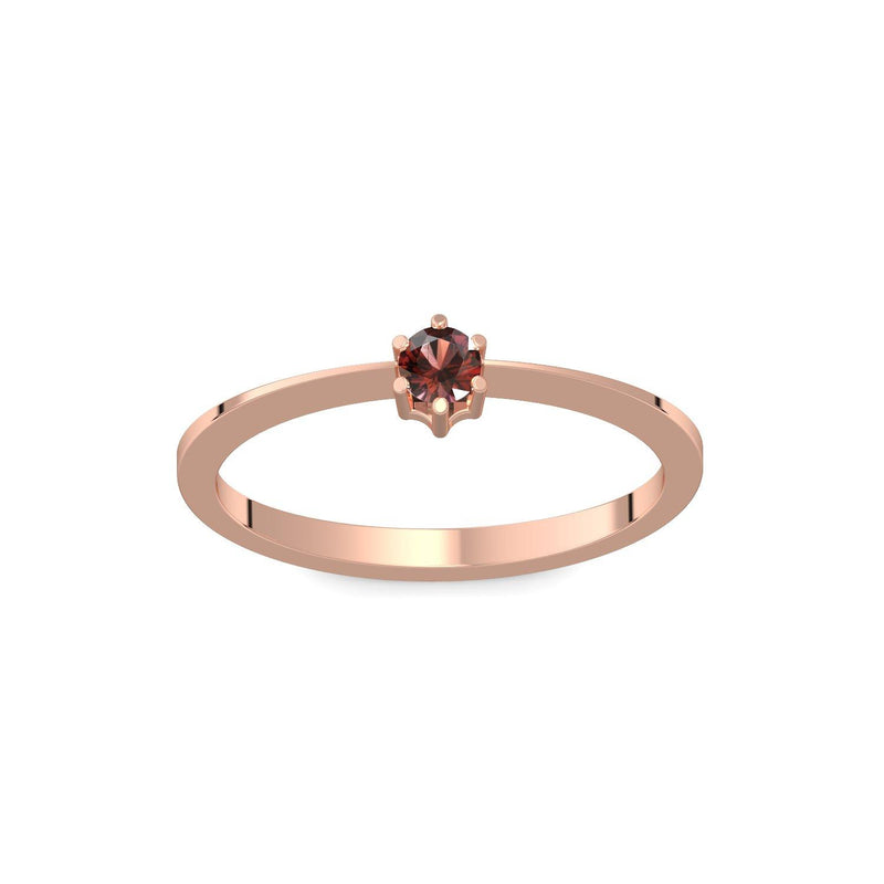 Ring Schlicht Rotgold Granat