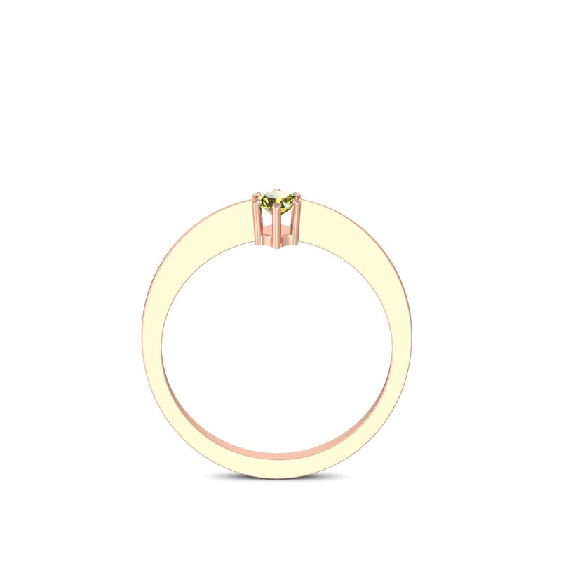 Ring Schlicht Rotgold Peridot