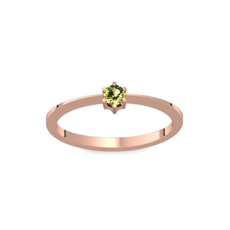 Ring Schlicht Rotgold Peridot