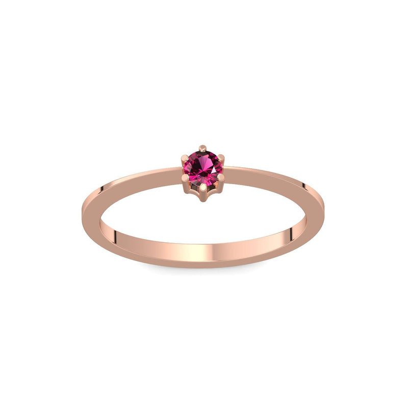 Ring Schlicht Rotgold Rubin