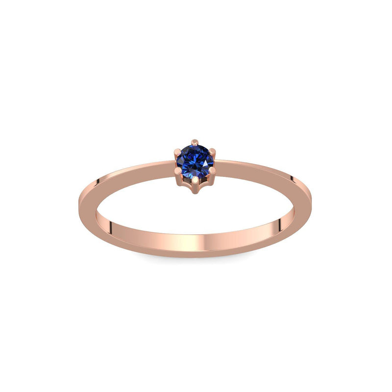 Ring Schlicht Rotgold Saphir