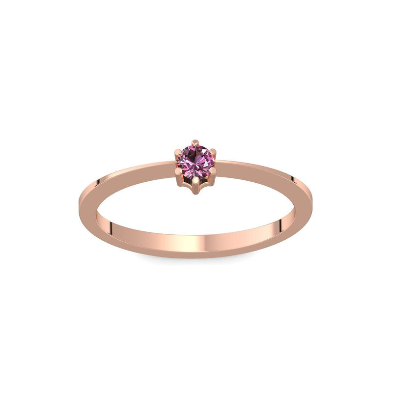 Ring Schlicht Rotgold Turmalinpink