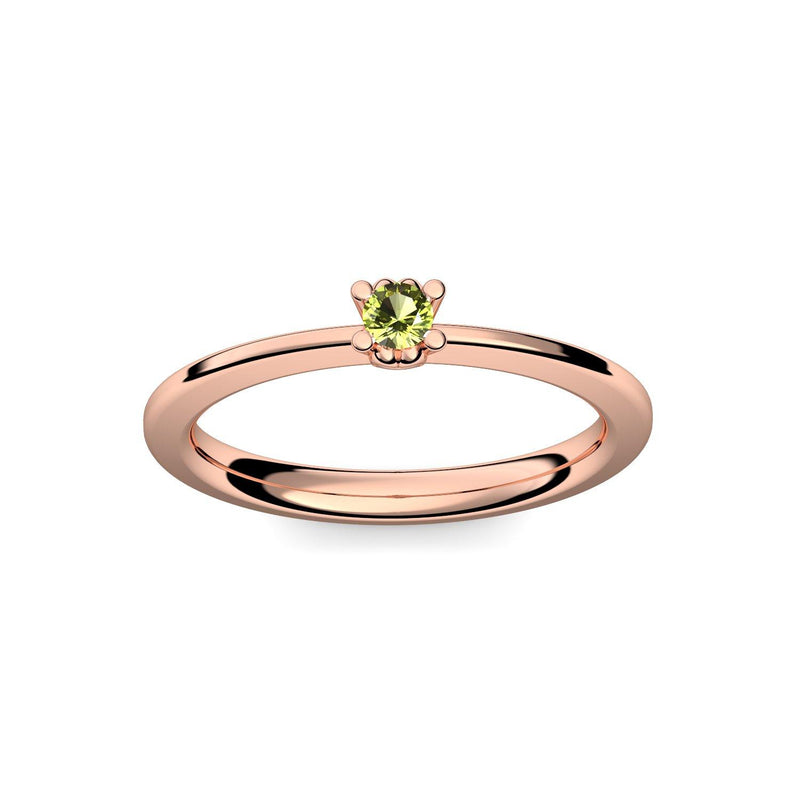 Ring Schlicht Rotgoldvergoldet Peridot