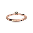 Ring Schlicht Rotgoldvergoldet Rauchquarz