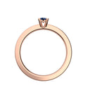 Ring Schlicht Rotgoldvergoldet Saphir