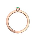 Ring Schlicht Rotgoldvergoldet Smaragd