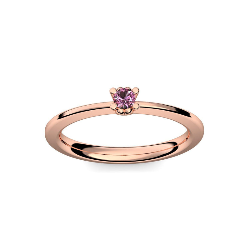 Ring Schlicht Rotgoldvergoldet Turmalinpink