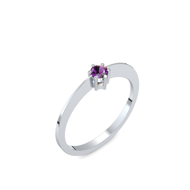 Ring Schlicht Silber Amethyst