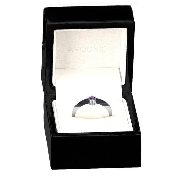 Ring Schlicht Silber Amethyst