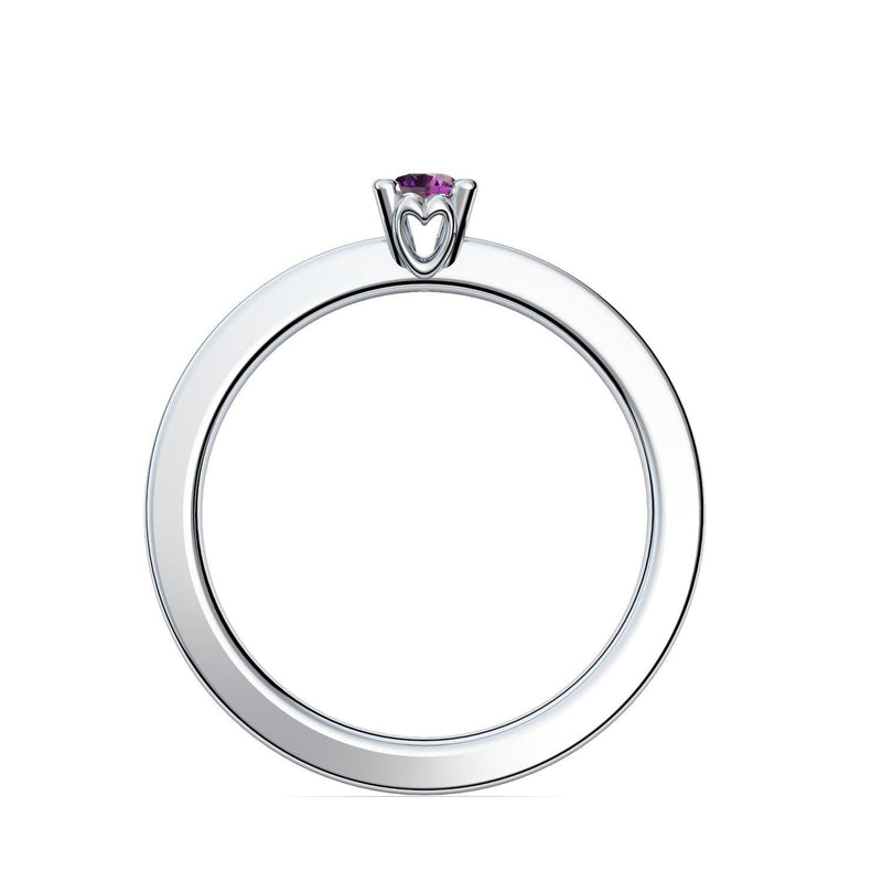 Ring Schlicht Silber Amethyst