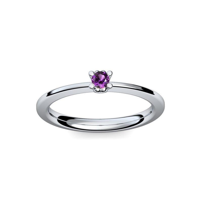 Ring Schlicht Silber Amethyst