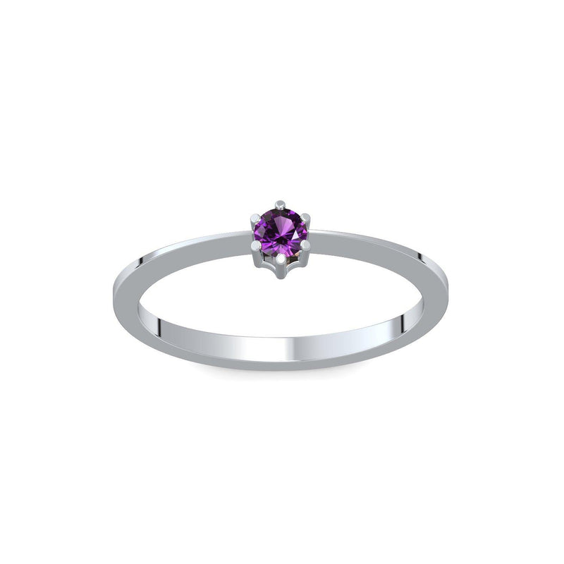 Ring Schlicht Silber Amethyst