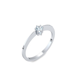 Ring Schlicht Silber Aquamarin